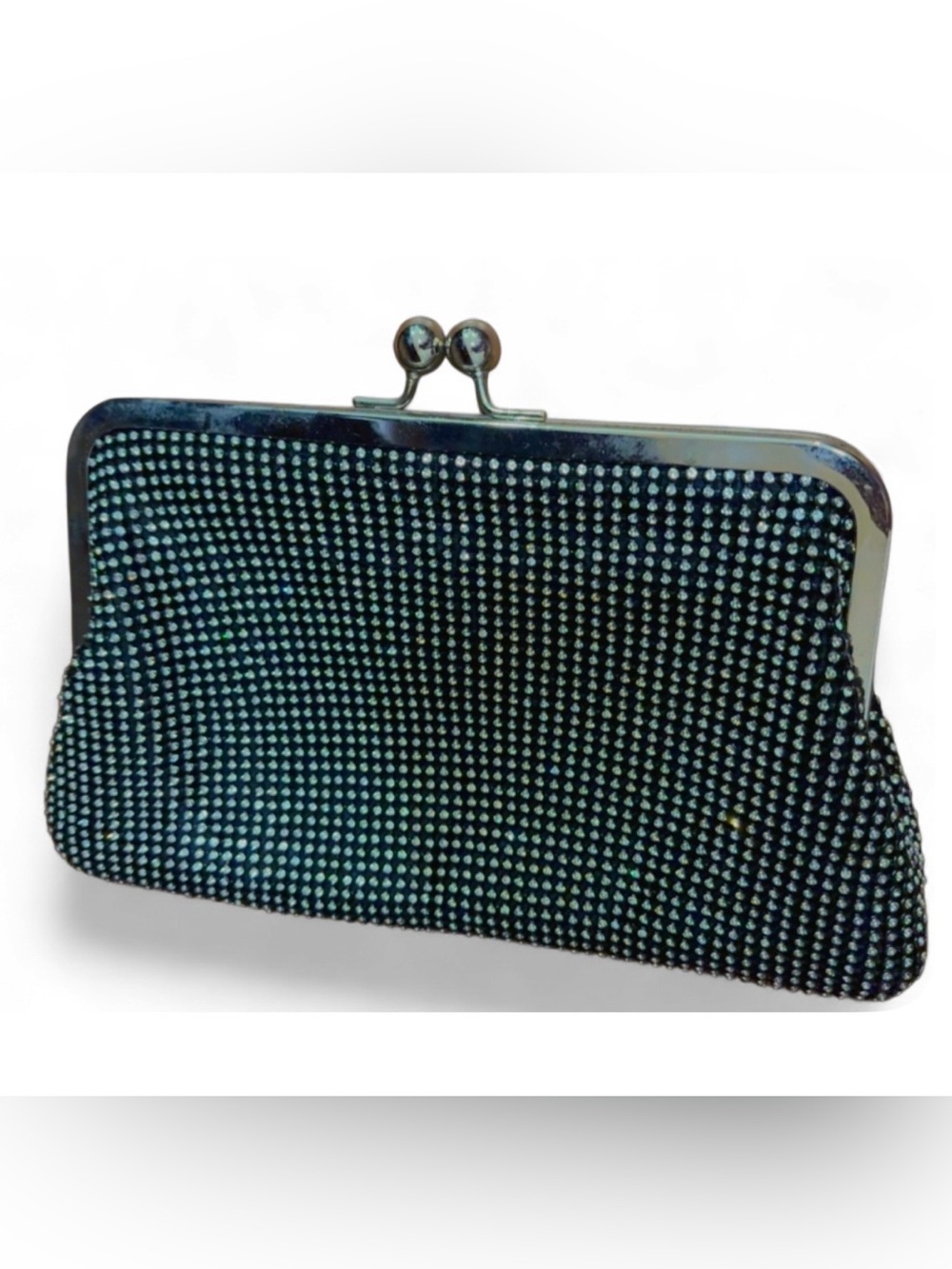 Evening Rhinestone Clutch Bag in Black